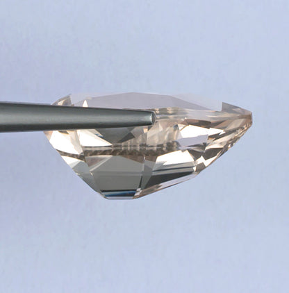 12.64ct Morganite Colored Gemstone Side View White Background 
