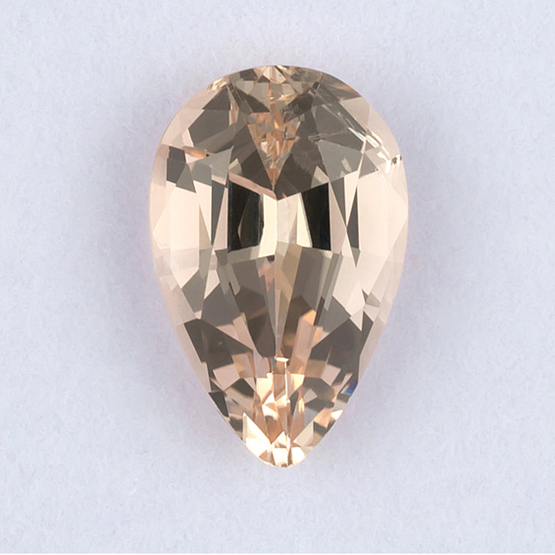 12.64ct Morganite Colored Gemstone Top View White Background
