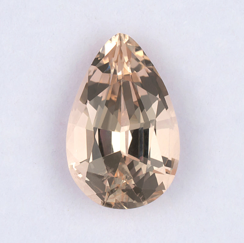 12.64ct Morganite Colored Gemstone Top View White Background
