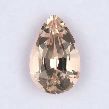 12.64ct Morganite Colored Gemstone Top View White Background
