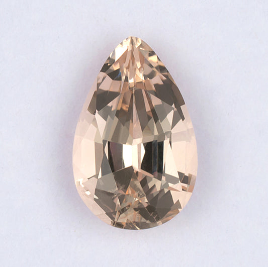 12.64ct Morganite Colored Gemstone Top View White Background
