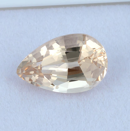 12.64ct Morganite Colored Gemstone Top View White Background
