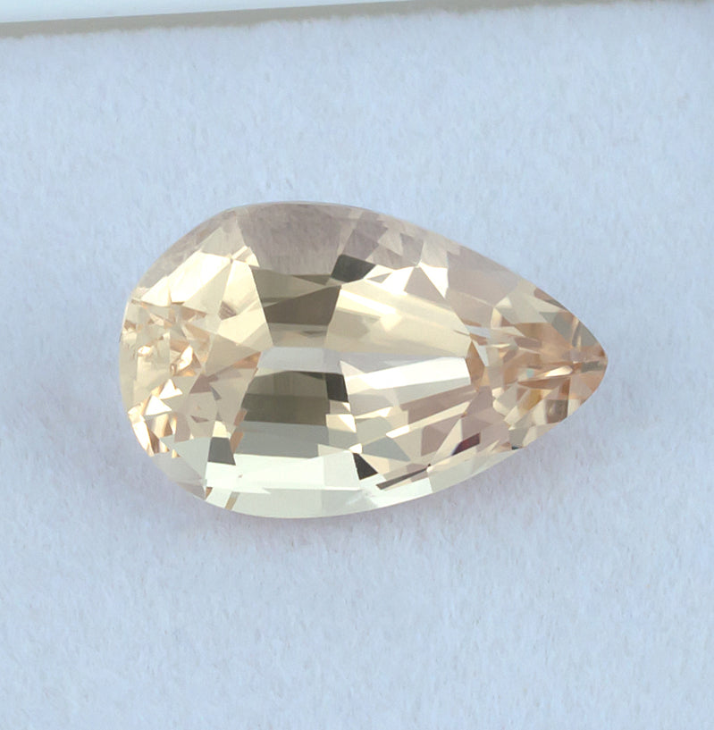 12.64ct Morganite Colored Gemstone Top View White Background
