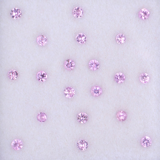 2.00mm Pink Sapphire Colored Gemstone Melee Parcel Top View White Background
