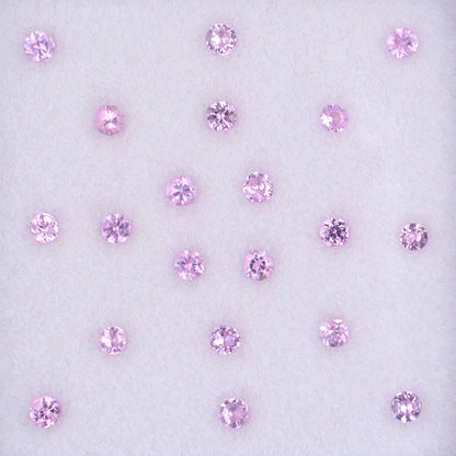 2.00mm Pink Sapphire Colored Gemstone Melee Parcel Top View White Background
