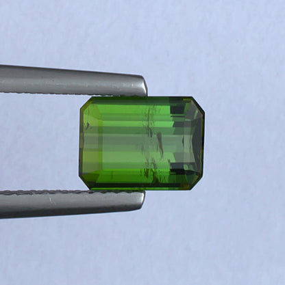 2.05ct Green Tourmaline Colored Gemstone Top View White Background
