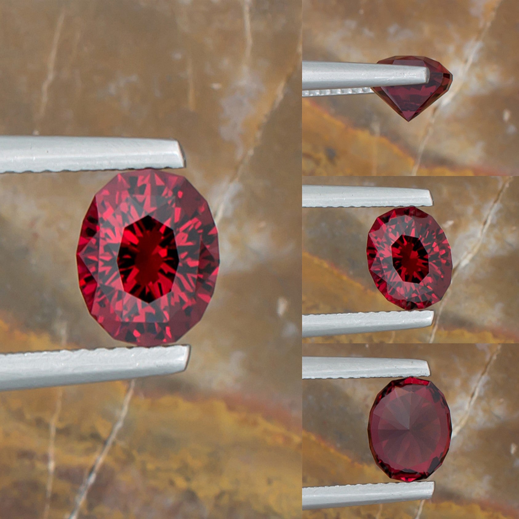 2.07ct Malaya Garnet Colored Gemstone Collage I 