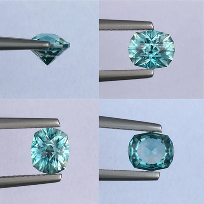 2.19ct Blue Zircon Colored Gemstone Collage 
