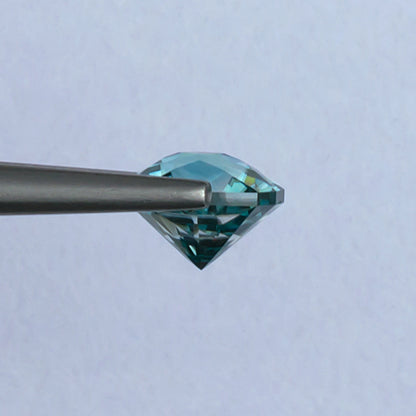 2.19ct Blue Zircon Colored Gemstone Side View White Background
