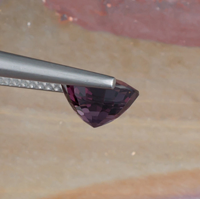 2.26ct Pink Spinel Colored Gemstone Side View Natural Background 

