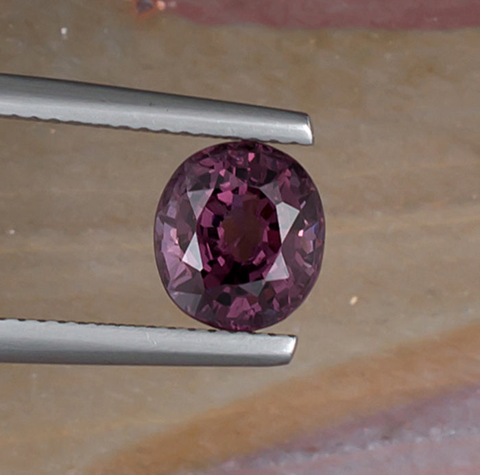 2.26ct Pink Spinel Colored Gemstone Top View Natural Background 
