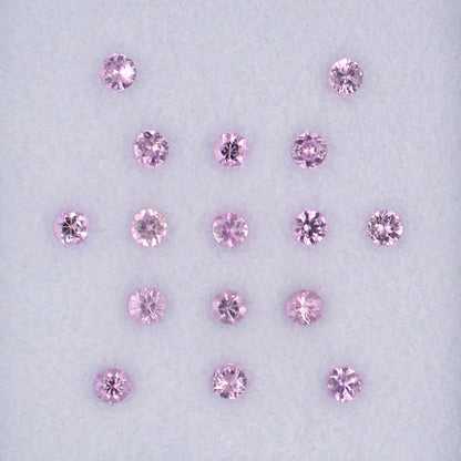 2.30mm Pink Sapphire Colored Gemstone Melee Parcel Top View White Background 
