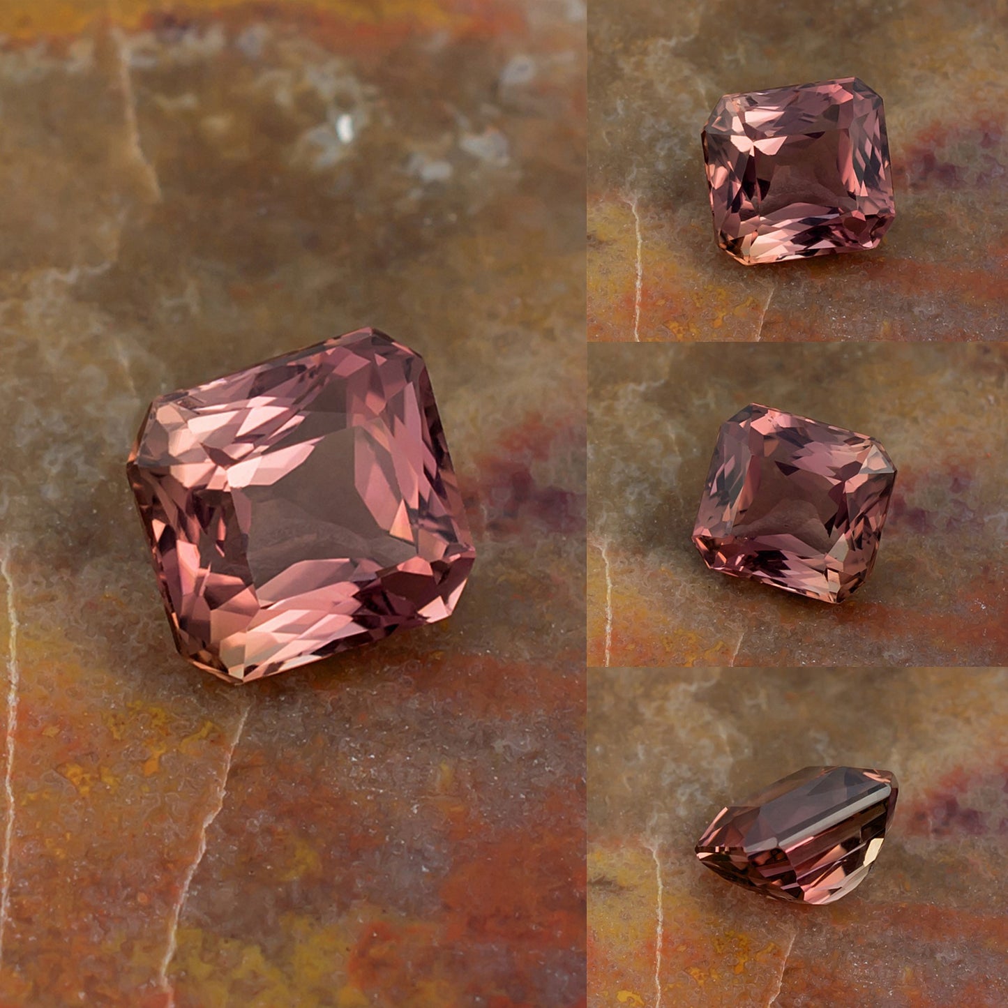 2.42ct Pink Tourmaline Colored Gemstone Collage 
