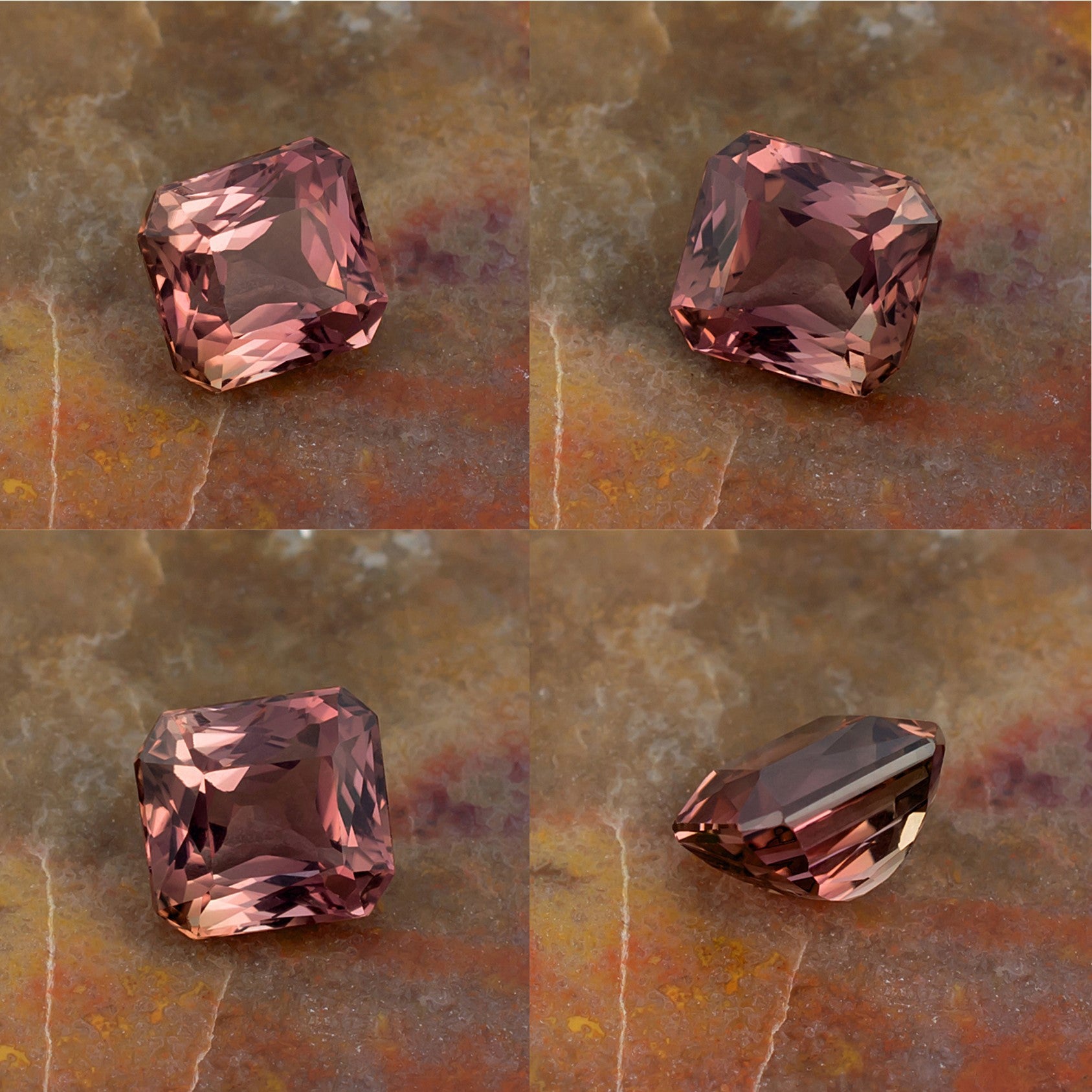 2.42ct Pink Tourmaline Colored Gemstone Collage 
