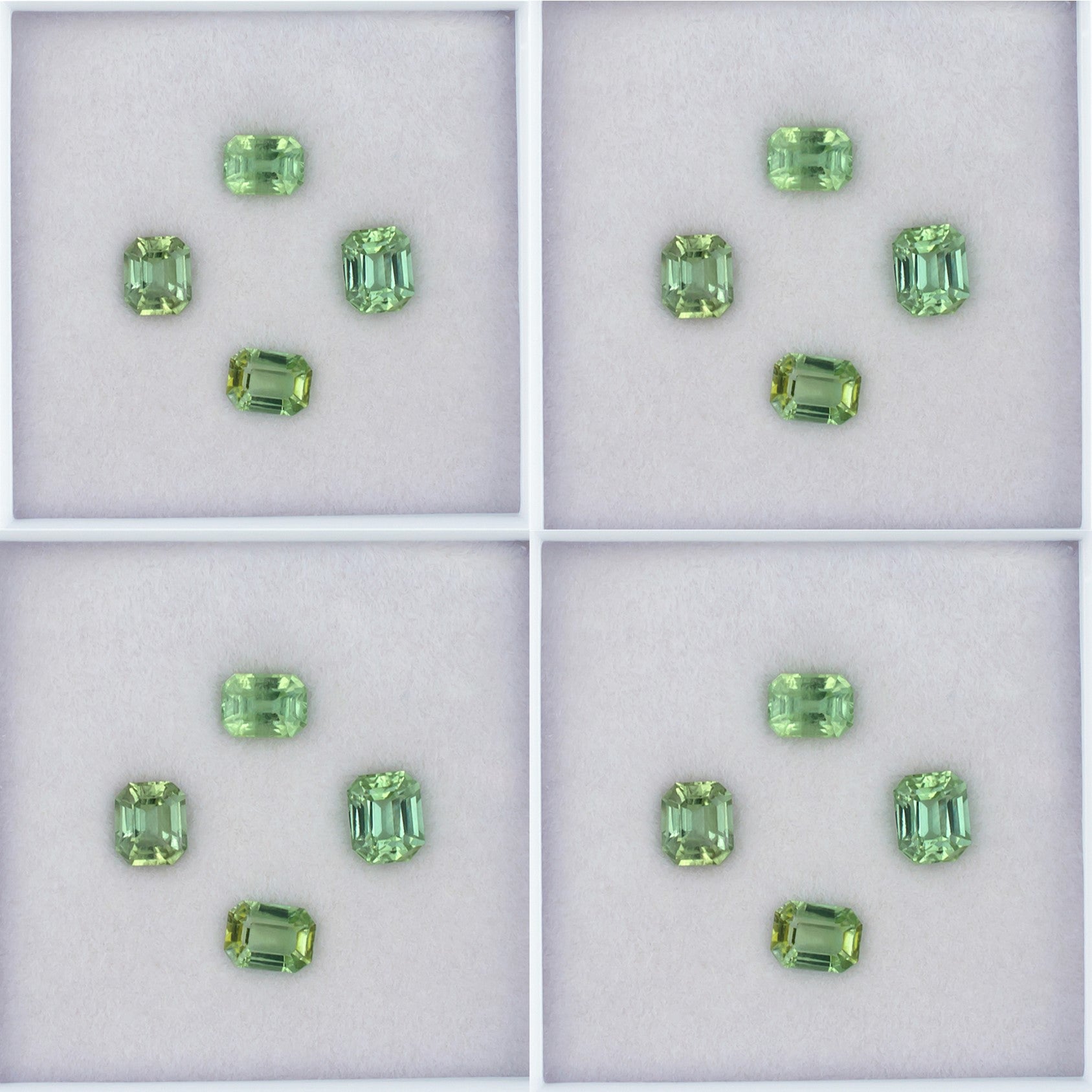 2.44ct Green Tourmaline Colored Gemstone Parcel Collage 
