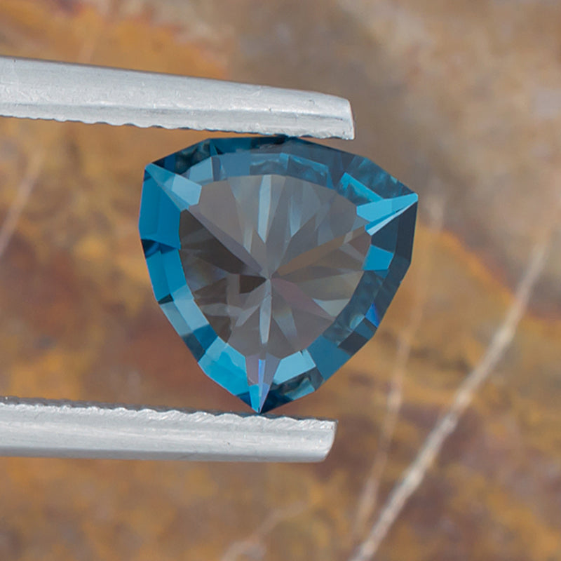 2.53ct Blue Topaz Colored Gemstone Bottom View Natural Background