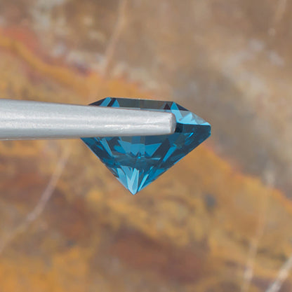2.53ct Blue Topaz Colored Gemstone Side View Natural Background