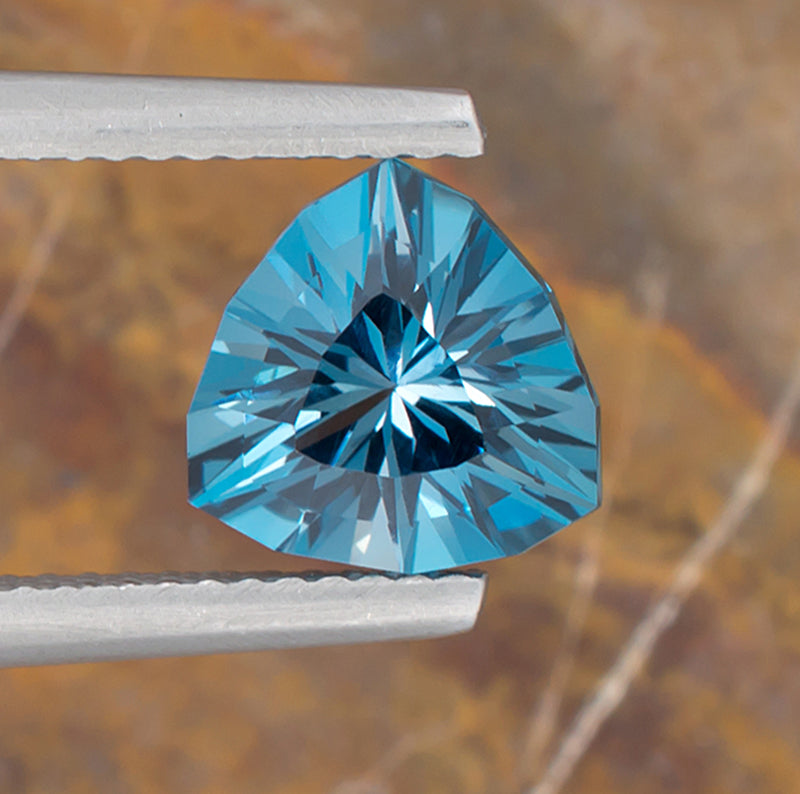 2.53ct Blue Topaz Colored Gemstone Top View Natural Background