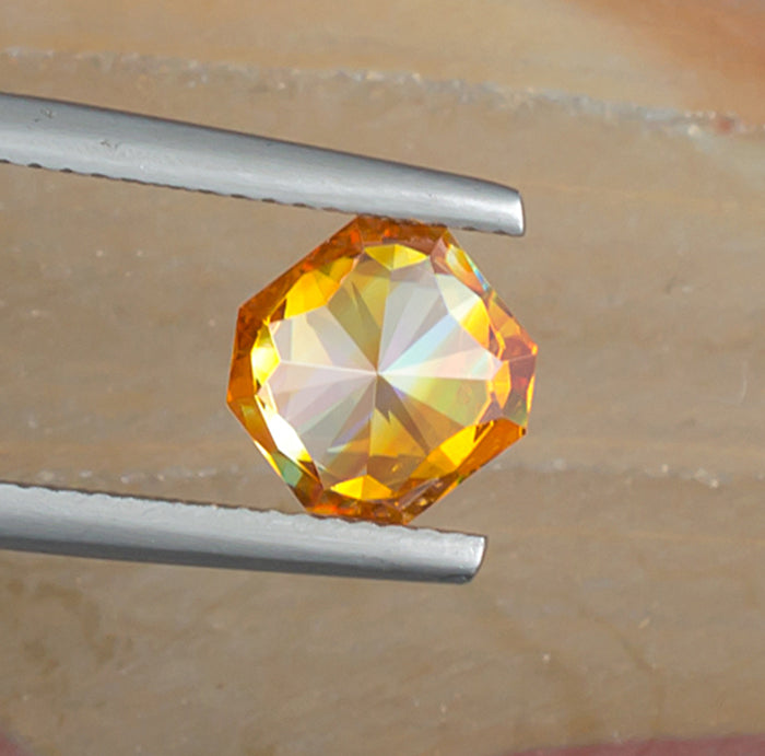 2.58ct Sphalerite Colored Gemstone Bottom View Natural Background 
