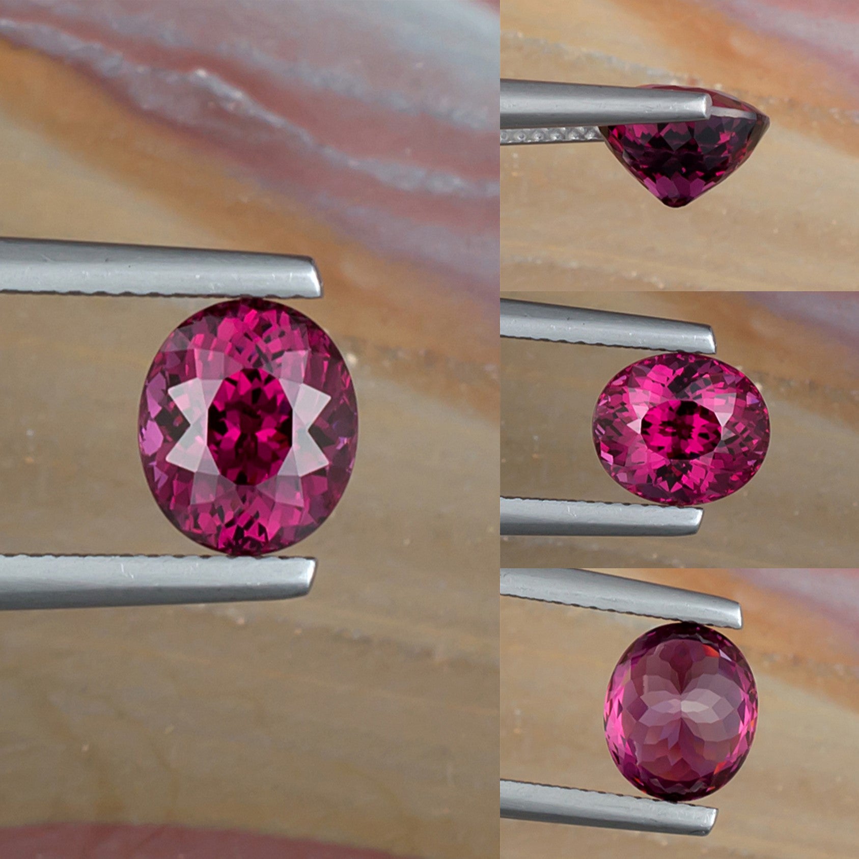 2.65ct Rhodolite Garnet Colored Gemstone Collage I
