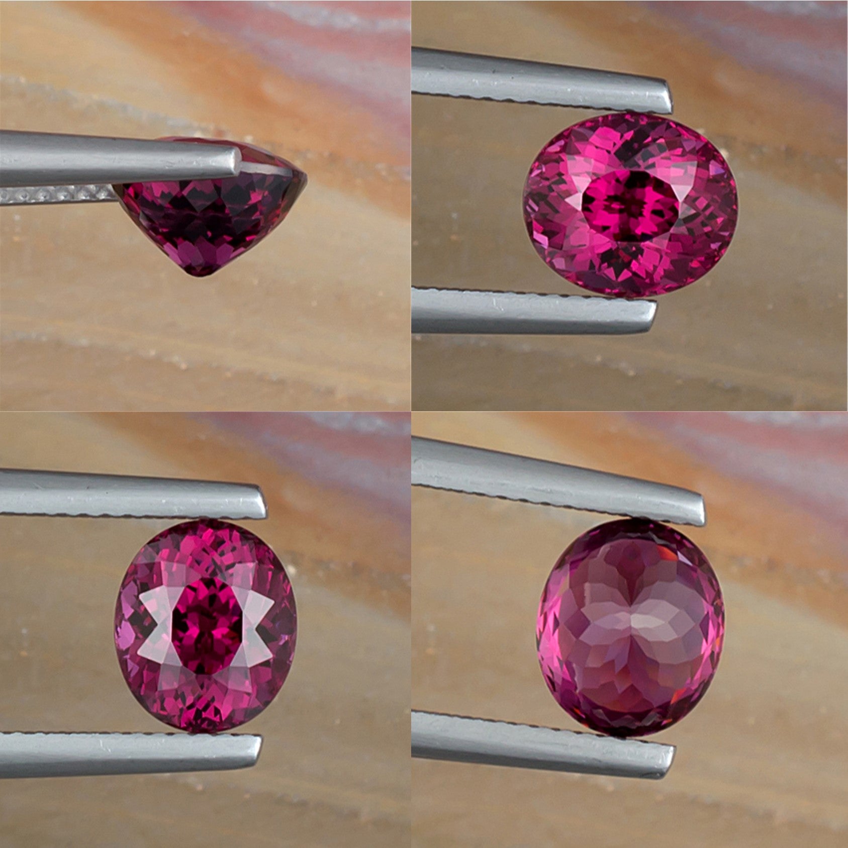 2.65ct Rhodolite Garnet Colored Gemstone Collage II

