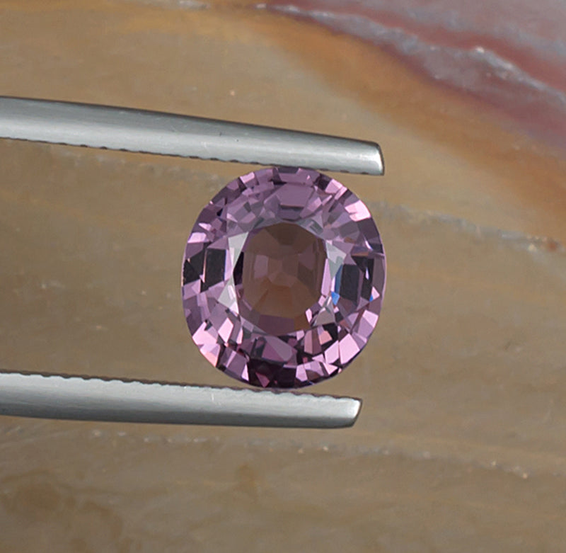 2.83ct Pink Spinel Colored Gemstone Top View Natural Background 
