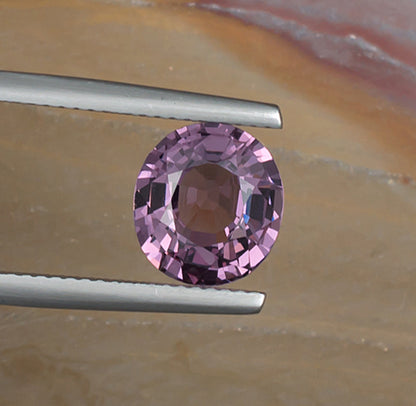 2.83ct Pink Spinel Colored Gemstone Top View Natural Background 
