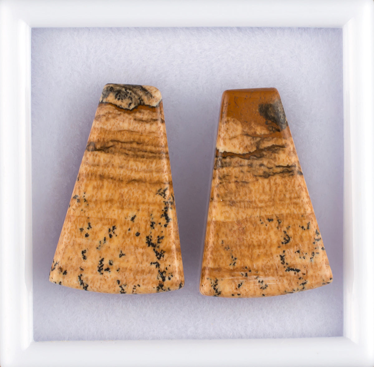 20.76twt Picture Jasper Colored Gemstone Pair Top and Bottom View 

