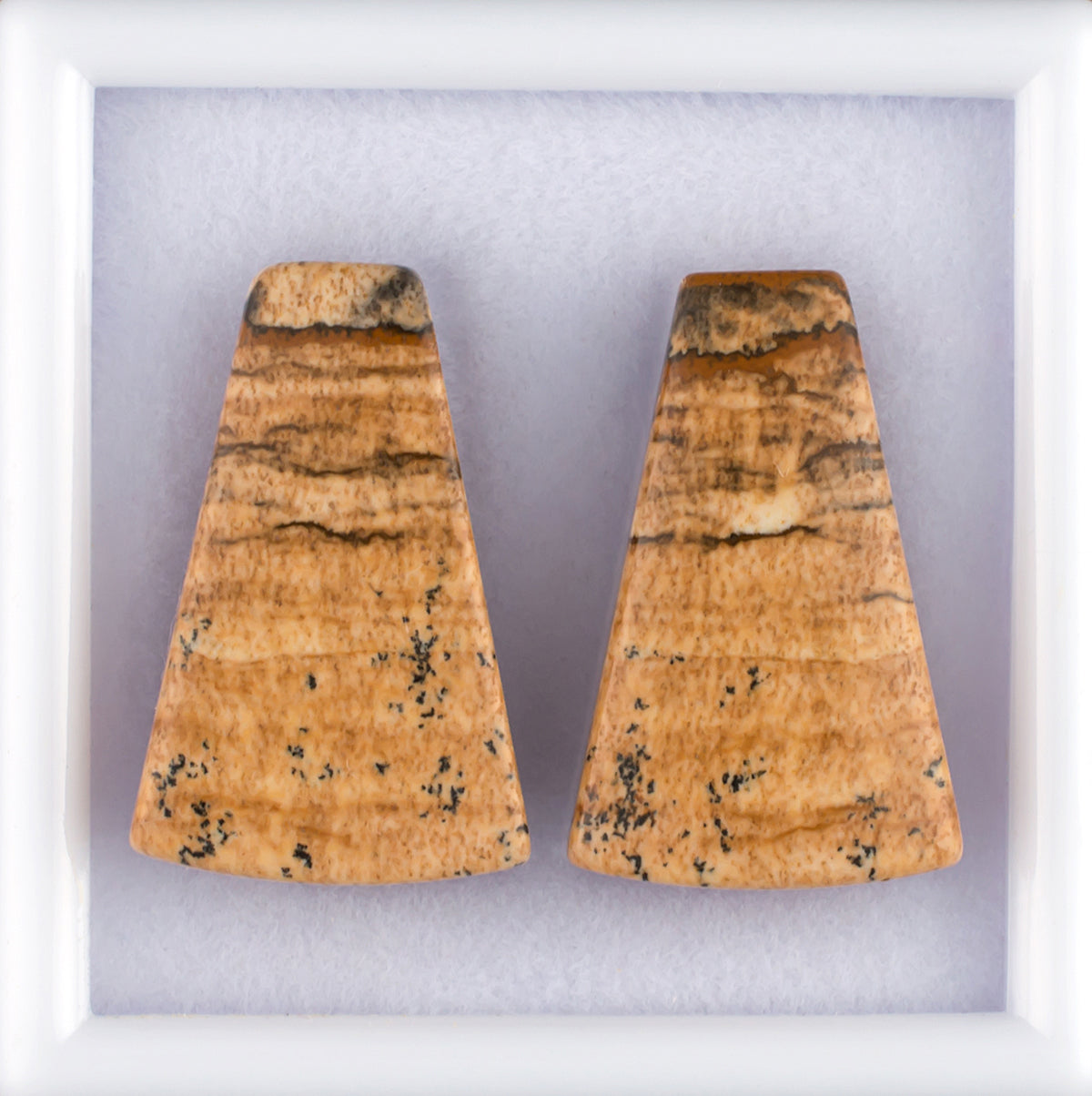 20.76twt Picture Jasper Colored Gemstone Pair Top View 
