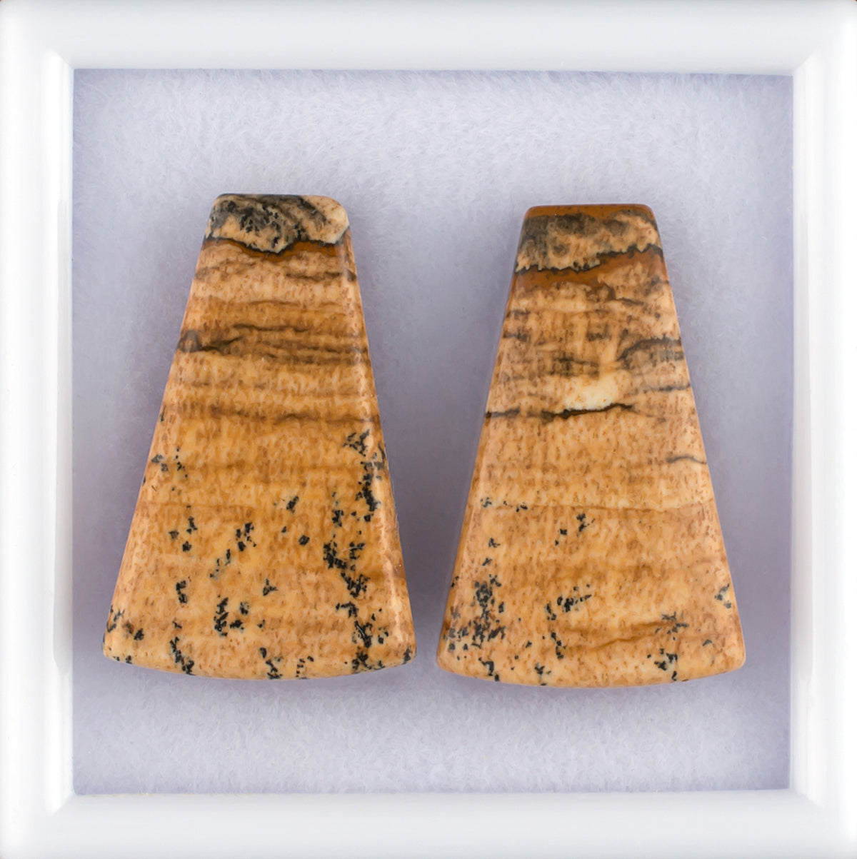 20.76twt Picture Jasper Colored Gemstone Pair Bottom View 
