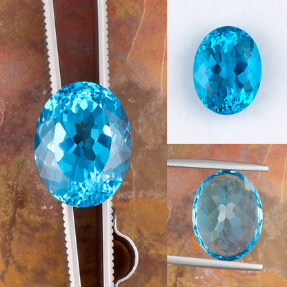 22.77ct Blue Topaz Colored Gemstone Collage I 
