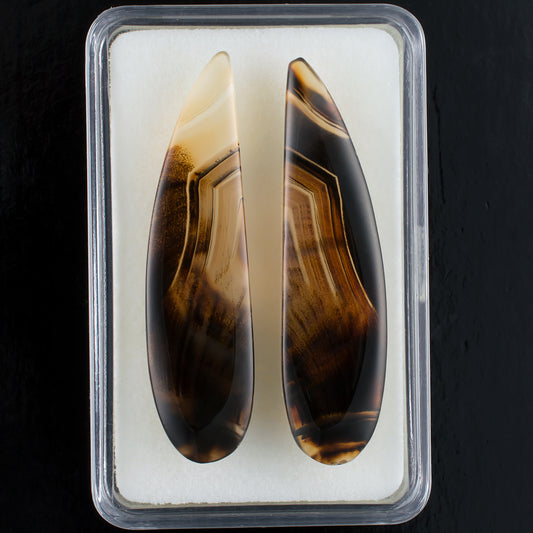 29.12twt Montana Agate Colored Gemstone Pair Top View White Background
