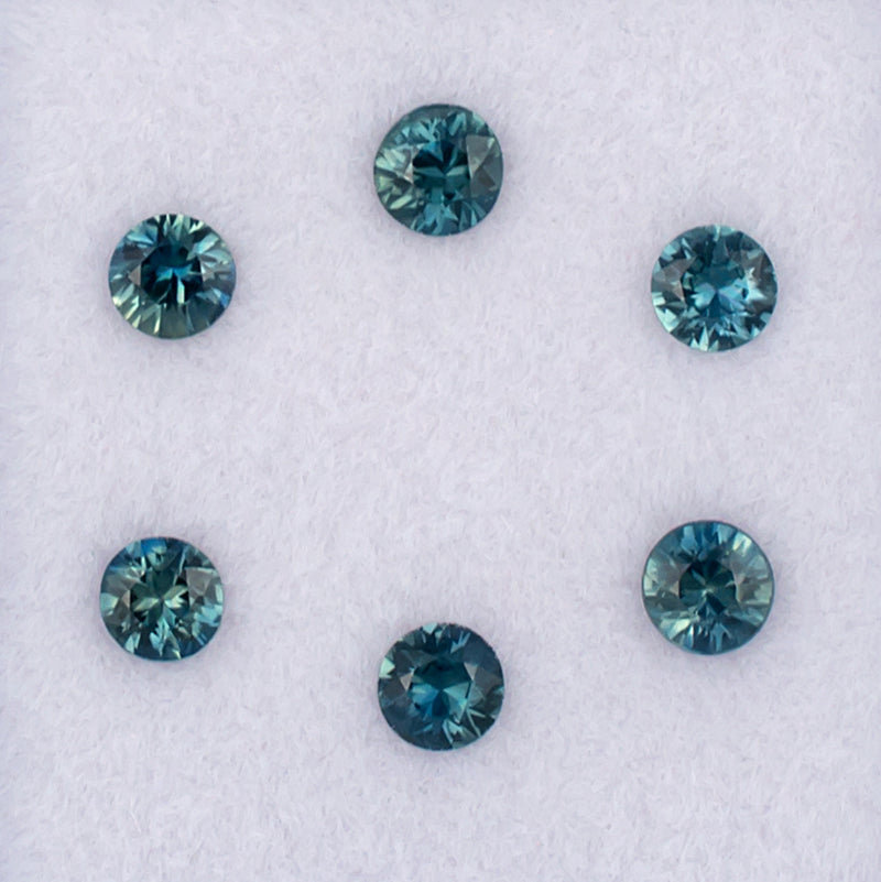 3.00mm Blue Sapphire Colored Gemstone Melee Parcel Top View White Background

