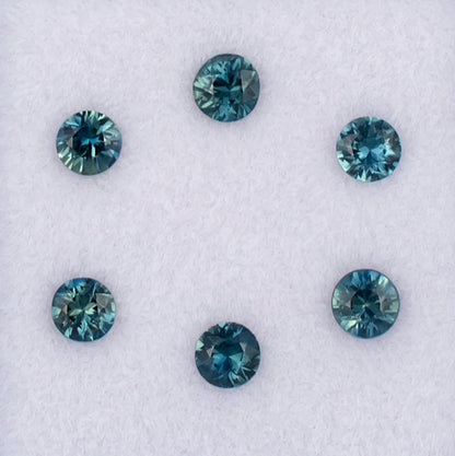 3.00mm Blue Sapphire Colored Gemstone Melee Parcel Top View White Background
