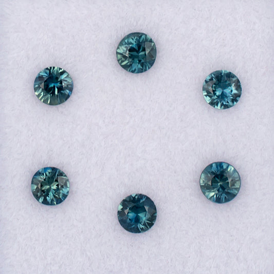 3.00mm Blue Sapphire Colored Gemstone Melee Parcel Top View White Background
