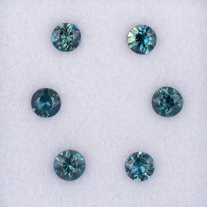 3.00mm Blue Sapphire Colored Gemstone Melee Parcel Top View White Background
