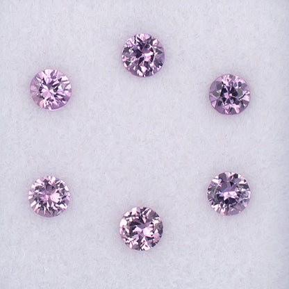 3.00mm Pink Sapphire Colored Gemstone Melee Parcel Top View White Background
