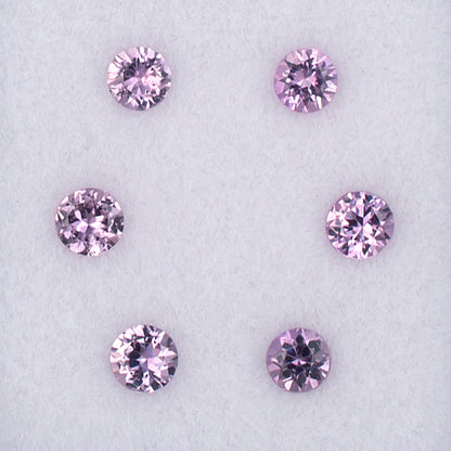 3.00mm Pink Sapphire Colored Gemstone Melee Parcel Top View White Background
