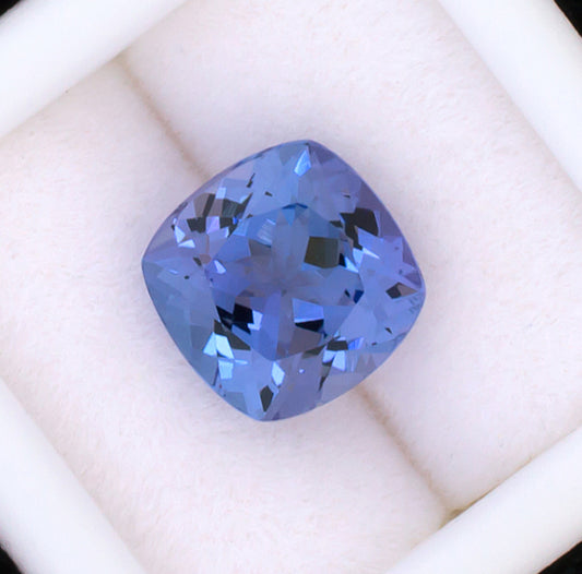 3.08ct Tanzanite Colored Gemstone Top View White Background