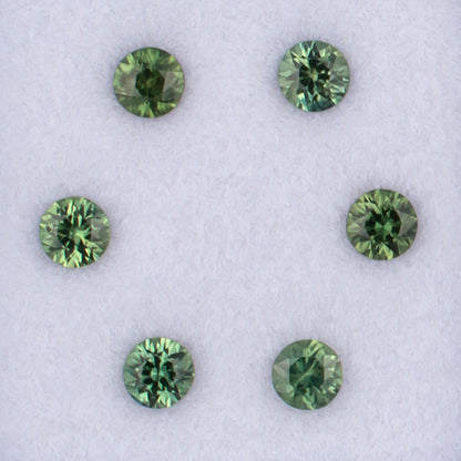 3.20mm Green Sapphire Colored Gemstone Melee Parcel Top View White Background
