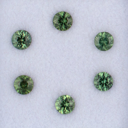 3.20mm Green Sapphire Colored Gemstone Melee Parcel Top View White Background
