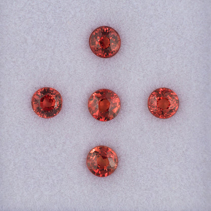 3.20mm Orange Sapphire Colored Gemstone Melee Parcel Top View White Background
