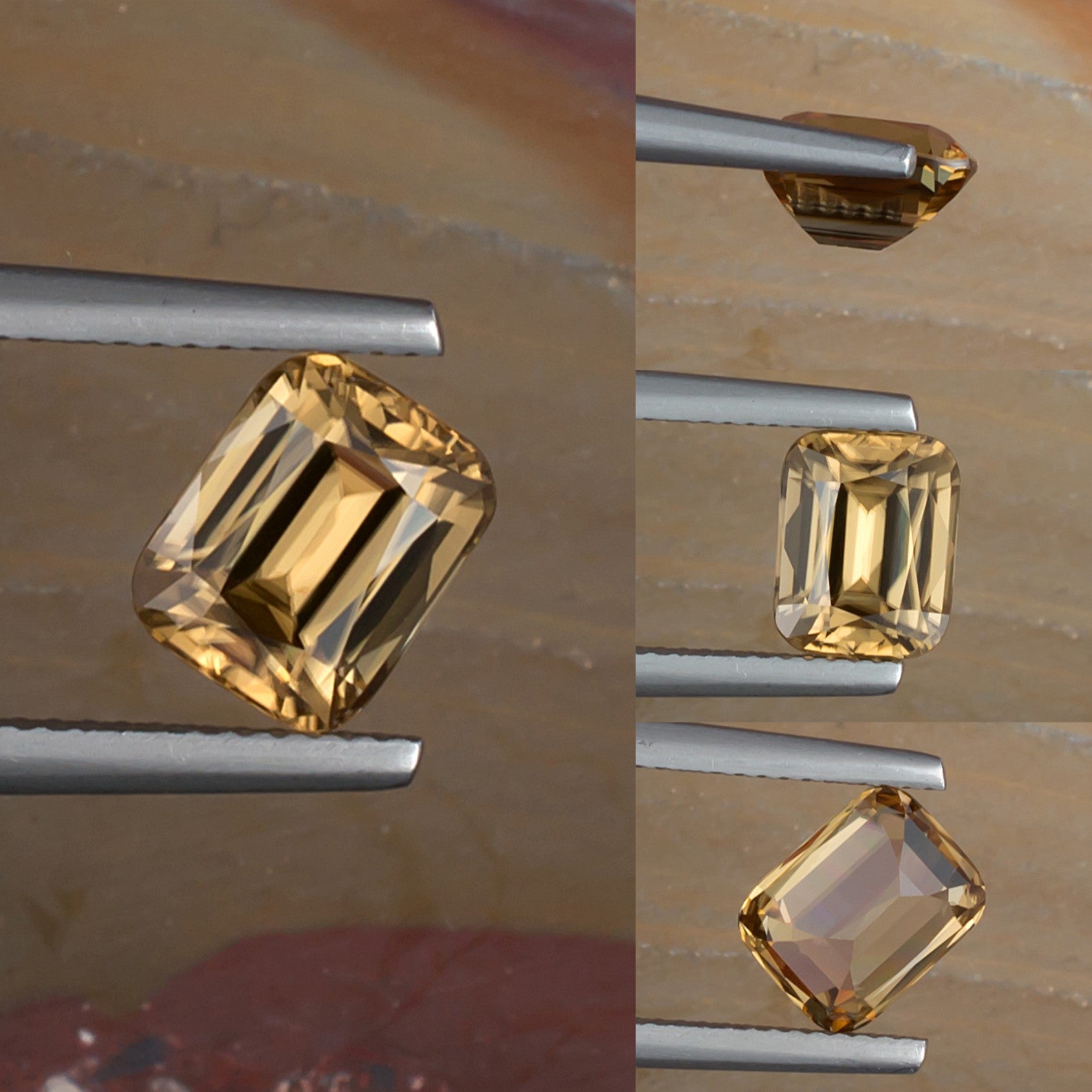 3.38ct Golden Zircon Colored Gemstone Collage 
