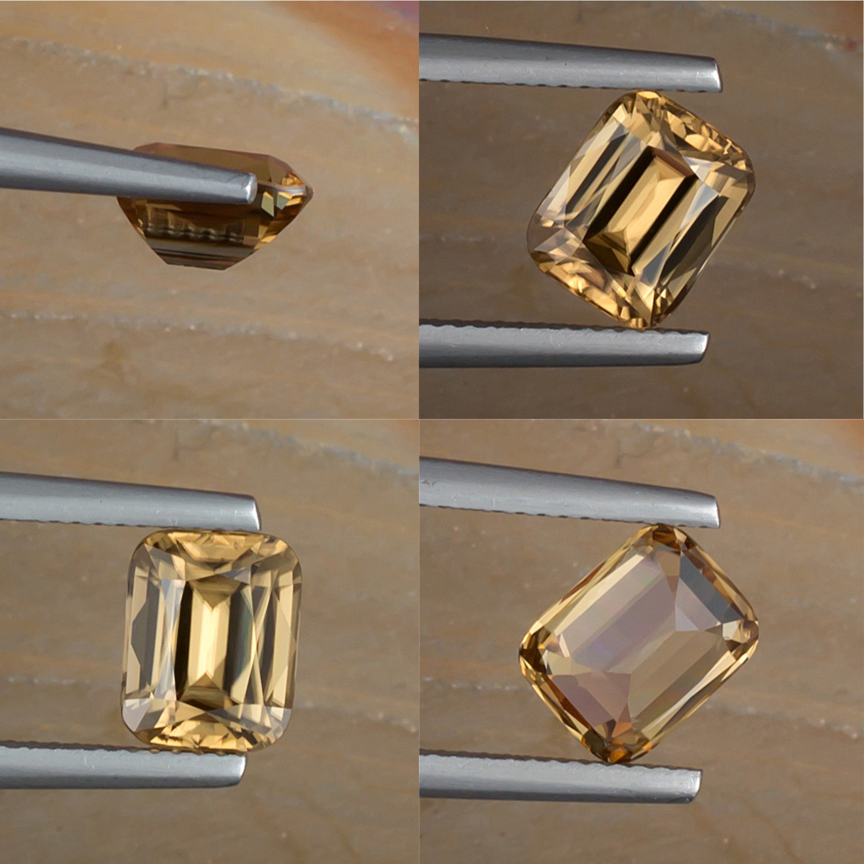 3.38ct Golden Zircon Colored Gemstone Collage 
