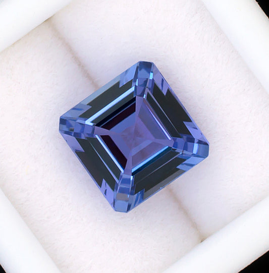 3.39ct Tanzanite Colored Gemstone Top View White Background