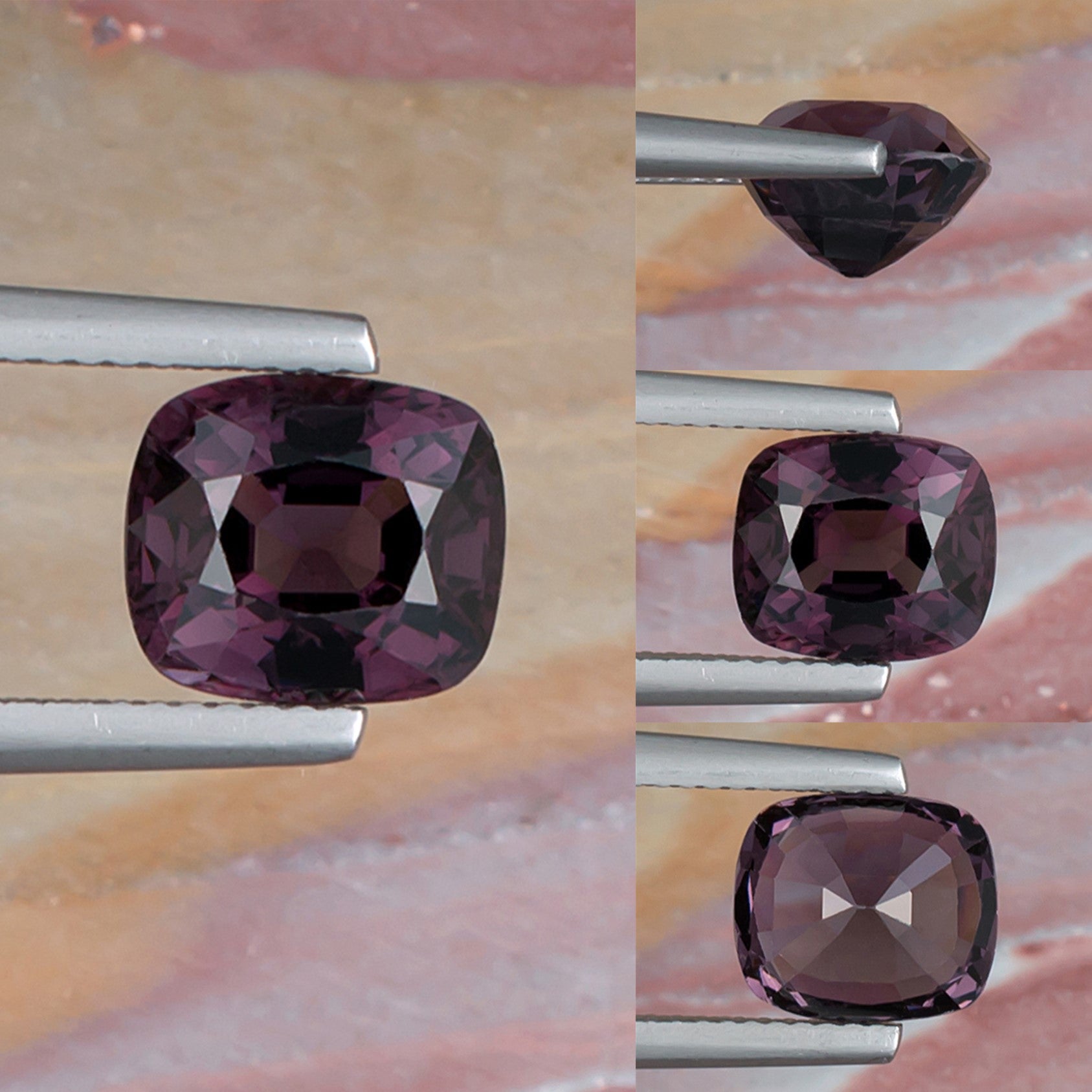 3.41ct Lavender Spinel Colored Gemstone Collage I 
