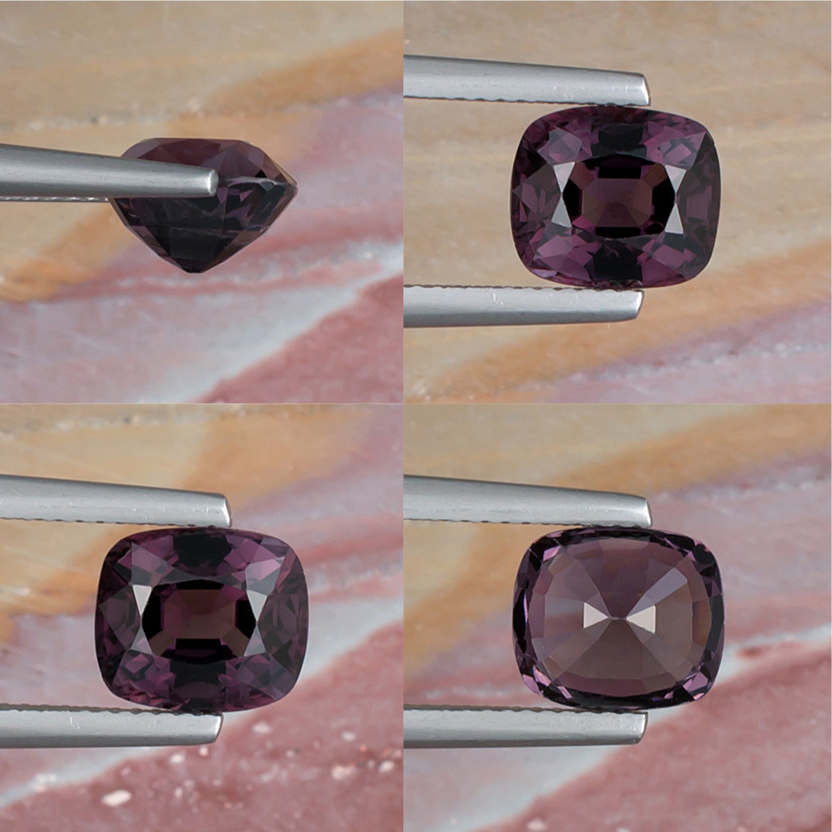 3.41ct Lavender Spinel Colored Gemstone Collage II
