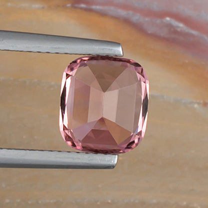 3.43ct Pink Tourmaline Colored Gemstone Bottom Side Natural Background 
