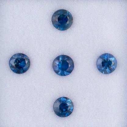 3.50mm Blue Sapphire Colored Gemstone Melee Parcel Top View White Background
