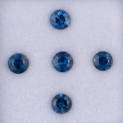 3.50mm Blue Sapphire Colored Gemstone Melee Parcel Top View White Background
